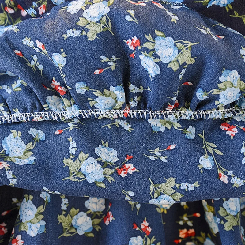 Summer Casual Chiffon Flare Sleeve Fake 2 Piece Floral Pattern Dress Baby Girls Beach 2019 Kids Toddler Princess Sundress | Детская