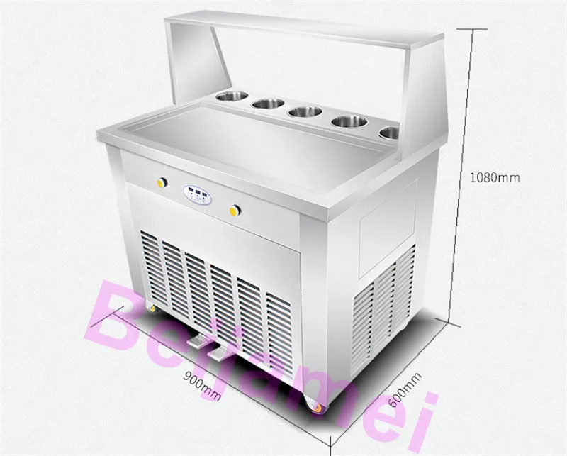 Бесплатная доставка коммерческое тайское мороженое рулоны Machinequick охлаждение