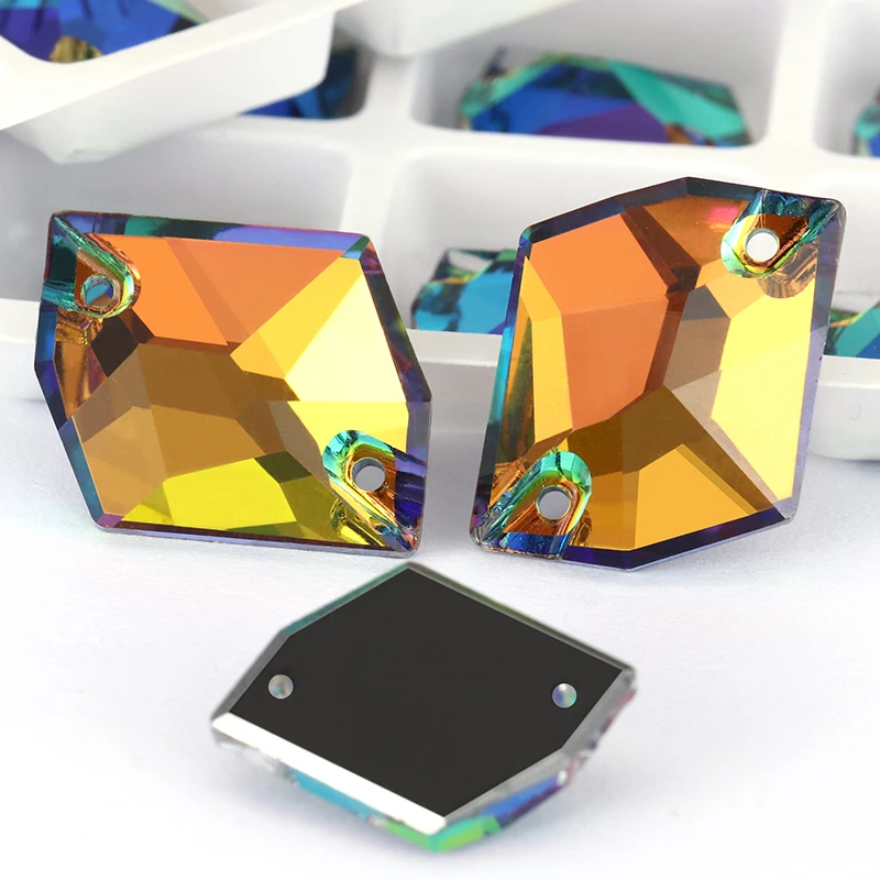 Стекло Alien с кристаллами плоская задняя пришивка стразы кнопки для аппликации