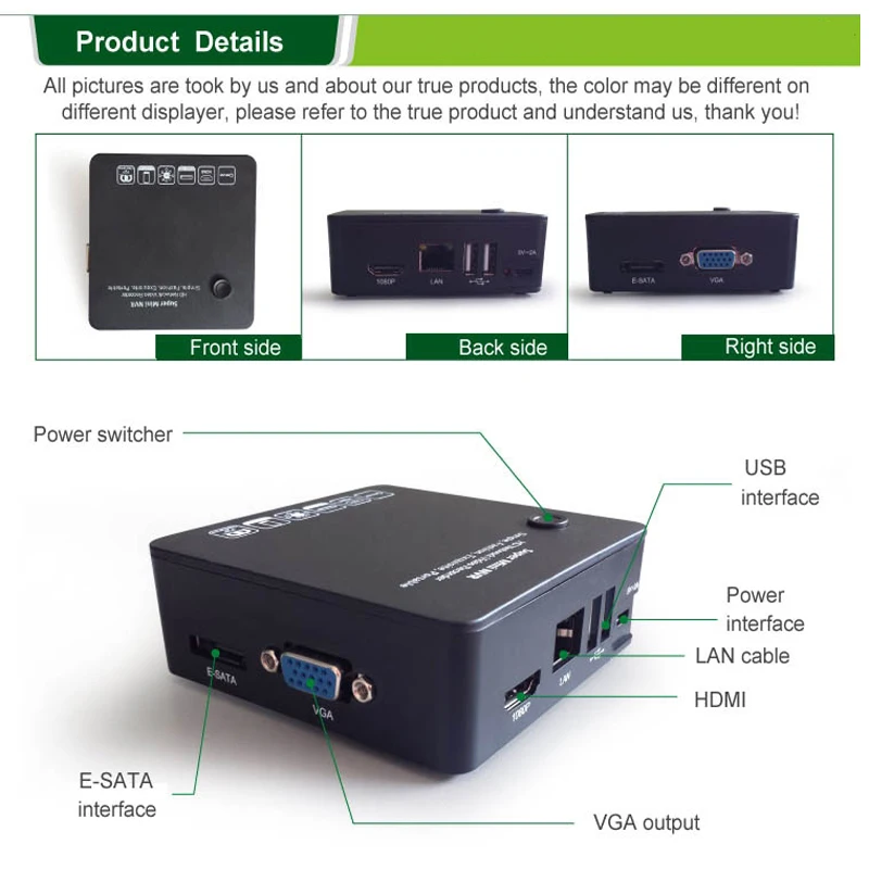 Сетевой видеорегистратор 4 канала Super Mini 1080P NVR с ONVIF и 15 кратным цифровым зумом