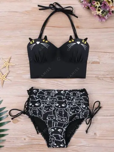 Женское бикини с завышенной талией пуш ап|beachwear women|beachwear swimwearbeachwear bikinis |