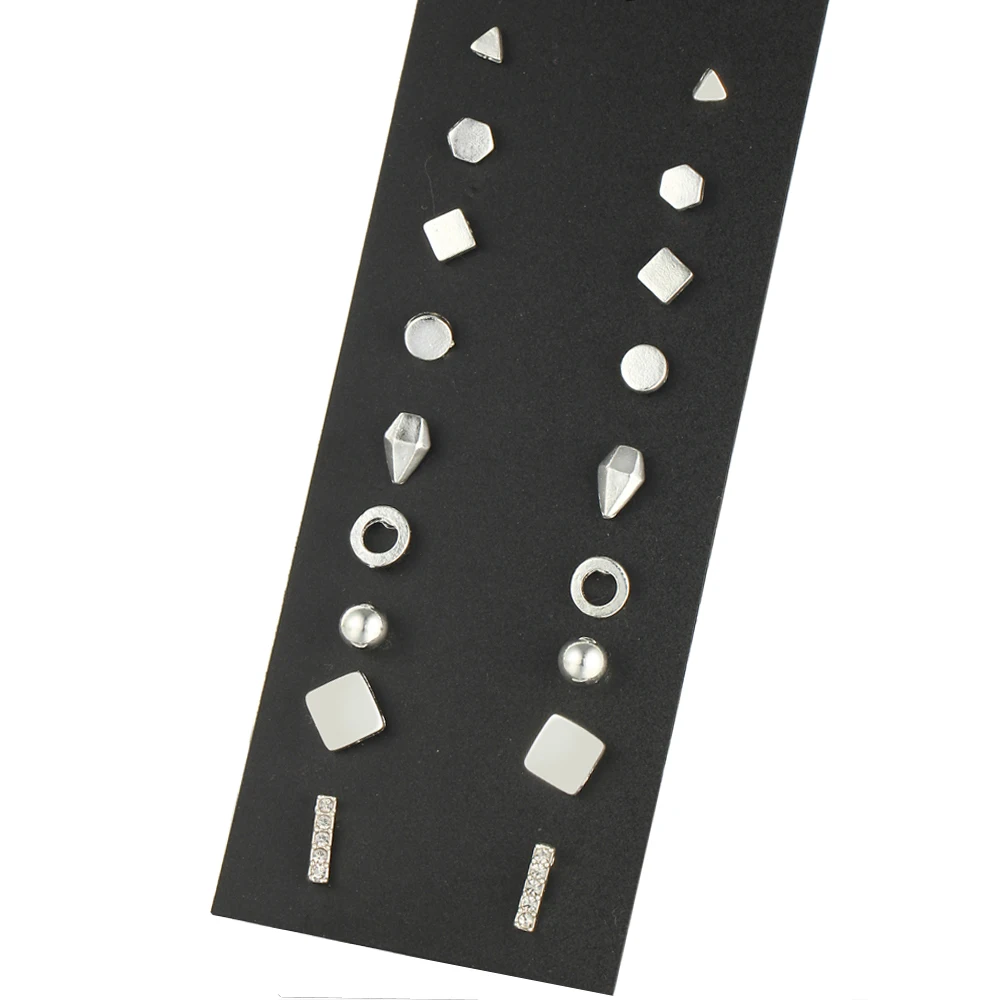 Серьги пусеты IF ME Комплект сережек для женщин круглые маленькие геометрические