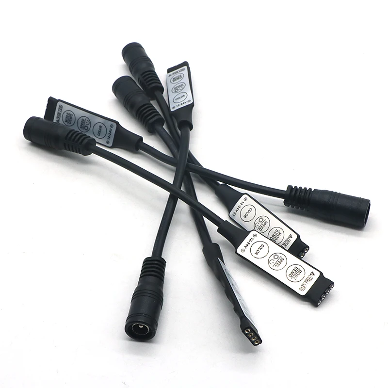 SZYOUMY 12 В 24 светодиодный RGB контроллер мини 3 клавиши DC Plug wire LED черный белый диммер