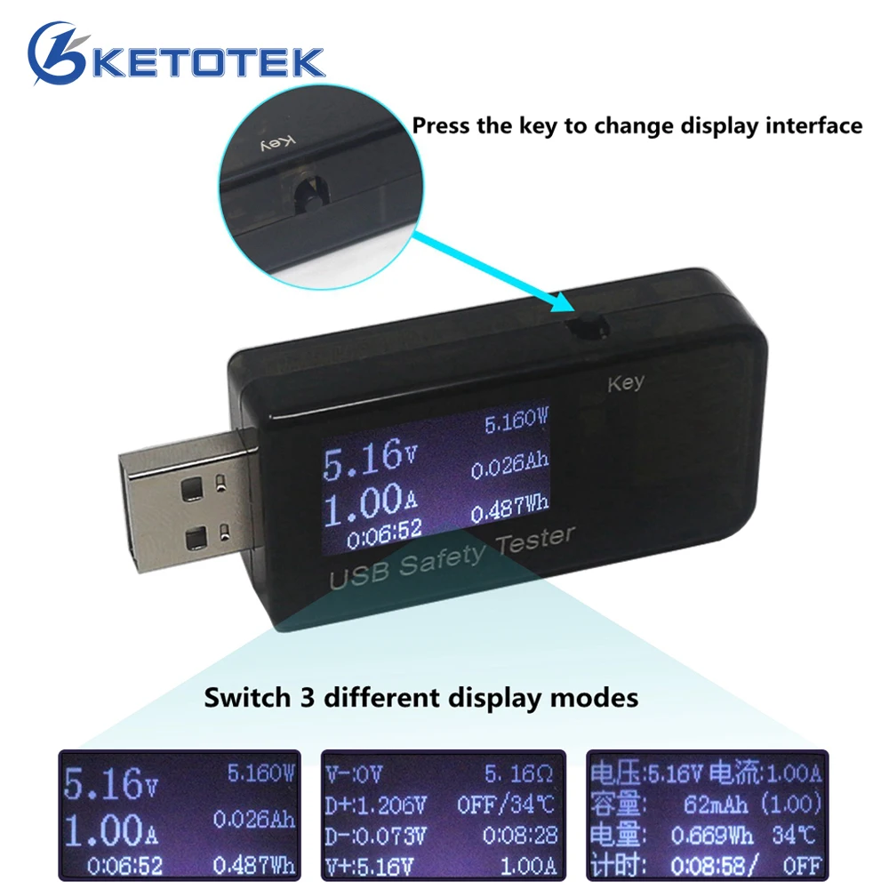 USB тестер для измерения напряжения и силы тока 3 30 в 5 1 А|battery tester|capacity testercapacity battery