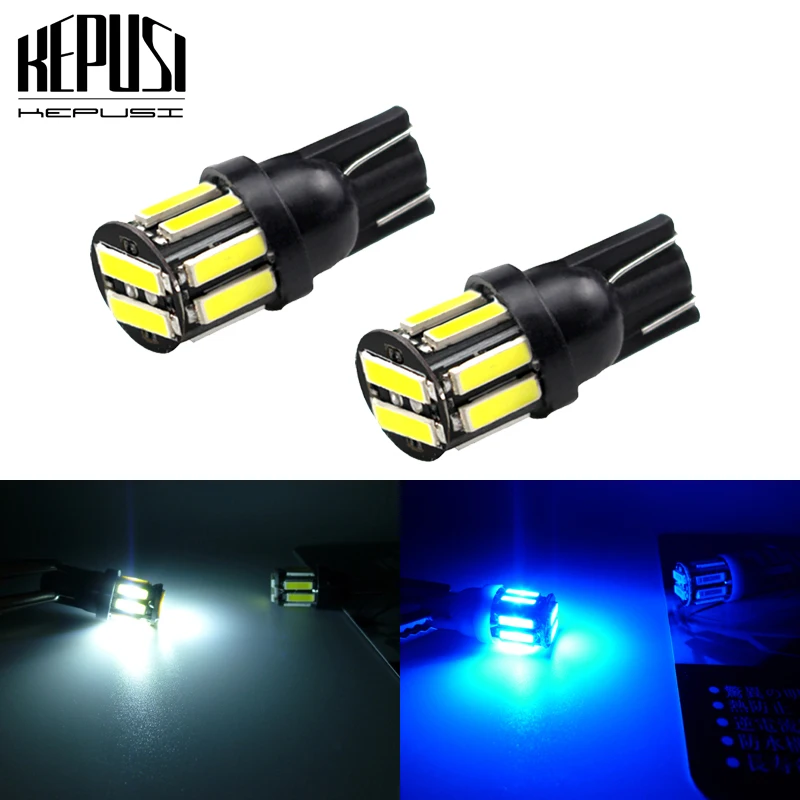 2x T10 W5W Автомобильный светодиодный 194 168 10 7020 SMD Клин Замена обратный инструмент