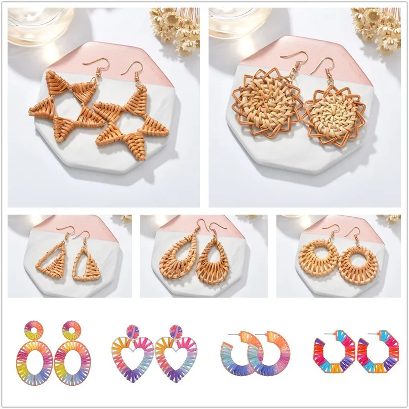 MESTILO Модные Цветные Ювелирные изделия Bijoux радужные цветные серьги из рафии