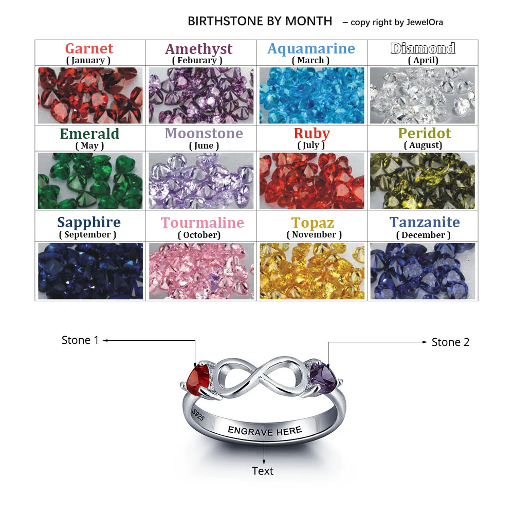 Индивидуальные 925 Стерлинговое серебро камень талисман в форме сердца кольца 8