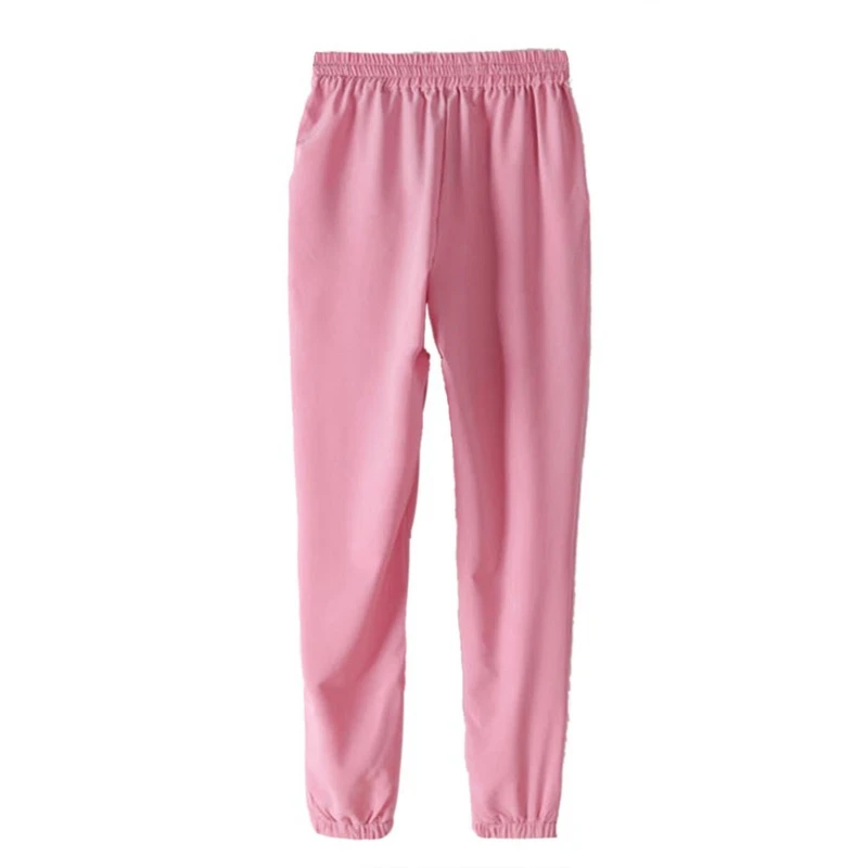 Adisputent Women Casual Loose Harem Pants Solid Elastic Waist Long Autumn Stretch Trousers Pantalone OL Style Chiffon Pant | Женская