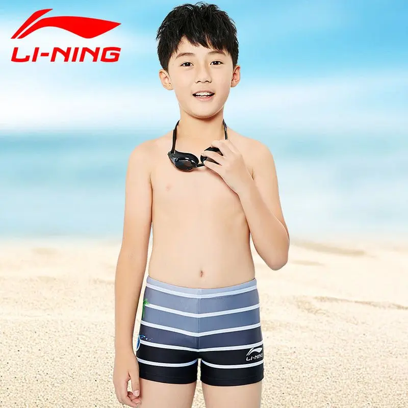 LI-NING, Новые Профессиональные плавки для мальчиков детский купальный костюм спортивные шорты-боксеры быстросохнущие мужские шорты для серфинга