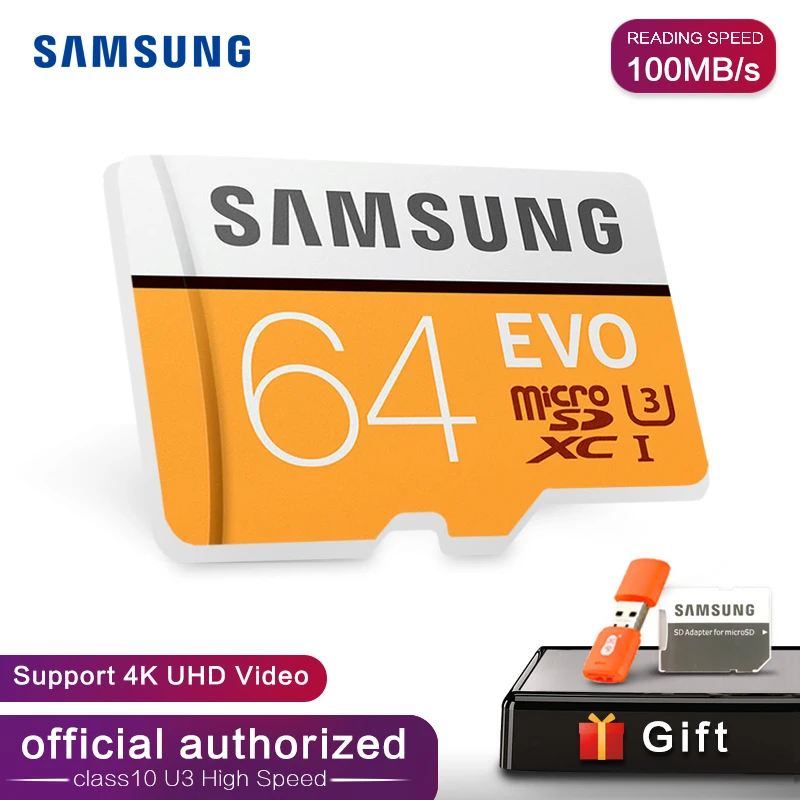 SAMSUNG карта памяти Micro SD карты 32 Гб 64 128 256B SDHC/SDXC Max 95 г жа EVO объемом или ГБ C10 TF Транс