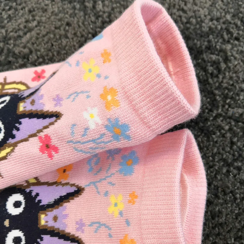 Носки miyazaki с мультяшным рисунком носки милым котом служба доставки kiki в стиле