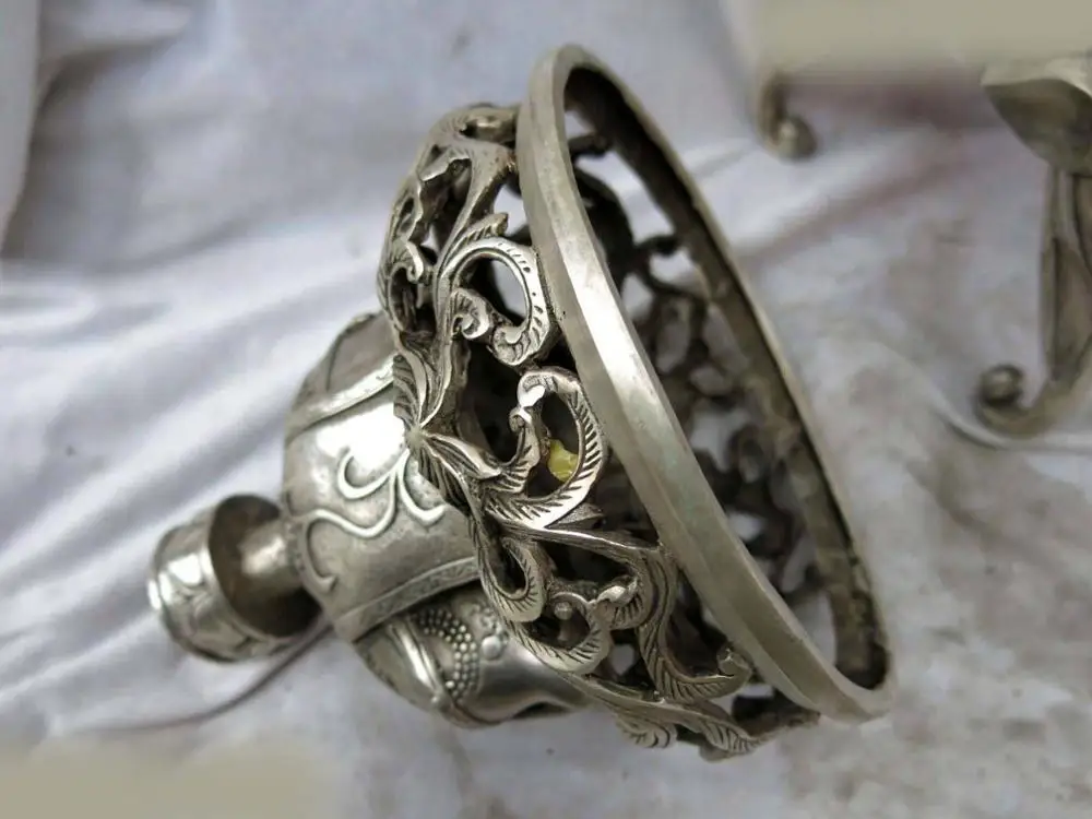 15 &quot китай серебро мелко шесть слон орнамент курильница кадило ( D0426 ) |