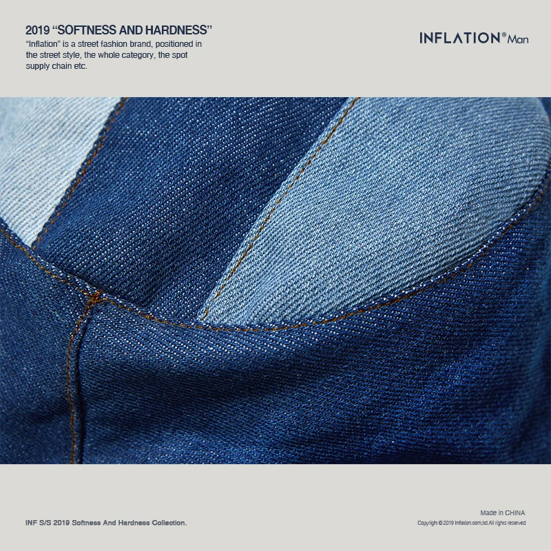 Мужская шляпа от солнца INFLATION синяя Панама в рыбацком стиле модель 153CI2019 на лето