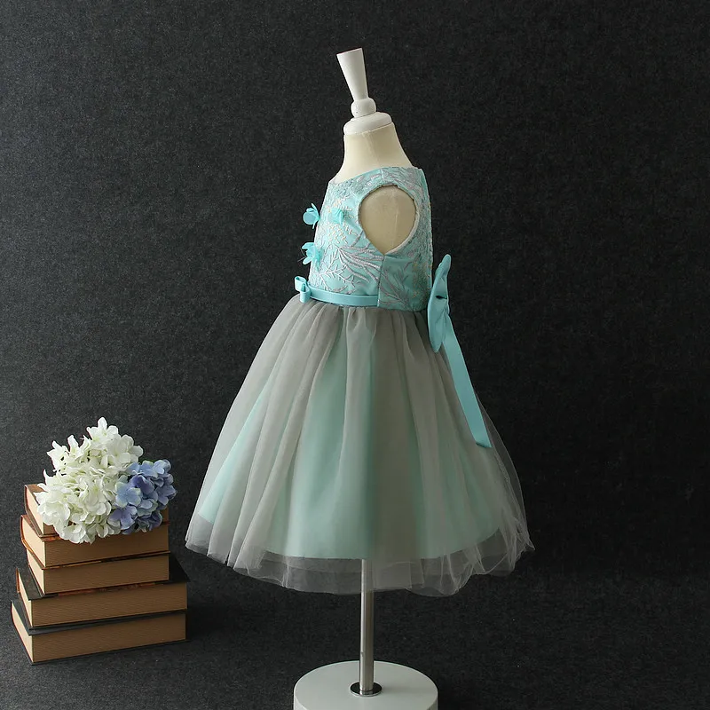 2022 Kids Dresses Girls Summer Blue Daily Mesh Girl Vestido Festa Infantil 3 4 6 8 10 12 Years Old Clothes Party RKF184047 | Детская