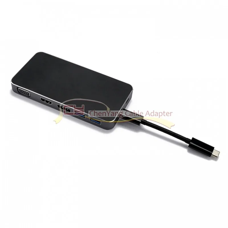 Thunderbolt3 USB 3. 0 Type C to Displayport VGA HDMI HUB & Dual Female адаптер питания для ноутбука|Компьютерные