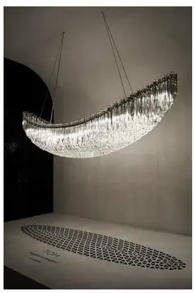 Postmodern window hotel lobby restaurant living room space decoration chandelier art duplex building villa hanging lamps | Лампы и