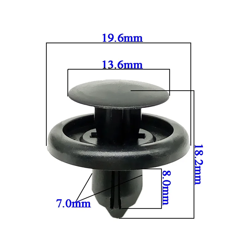 

50Pcs Fastener Clip Set Retainer Fender Hole Replacement Black Plastic Durable Universal Type Plastic Black