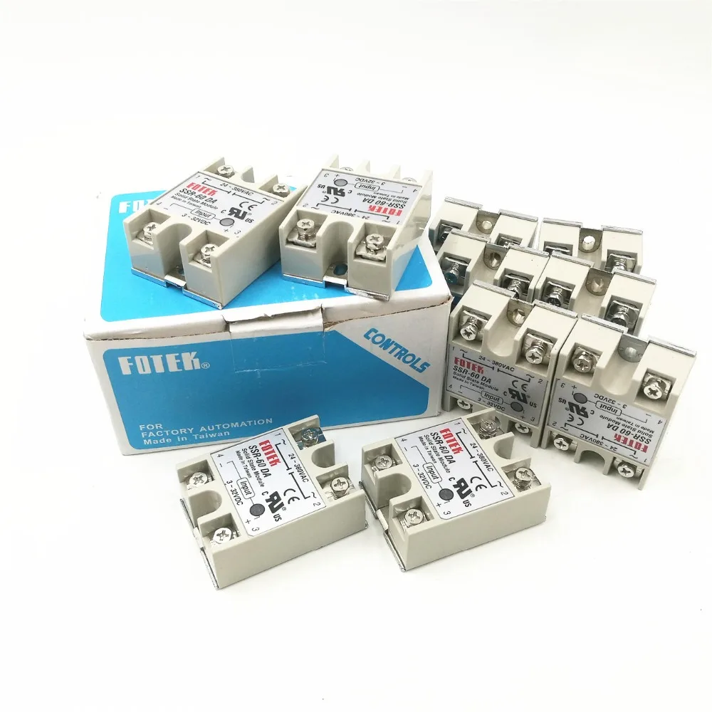 10 шт. твердотельные реле SSR 60DA 60A 3 32VDC 24 380VAC SSR|Реле| |