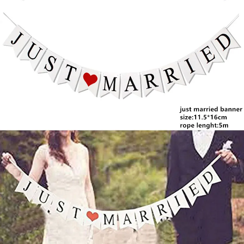 just married 1 Просто женатый баннер мистер Mrs гирлянда в рустикальном стиле свадебный стол украшение жениха невесты воздушный шар баннер принадлежности для вечеринки-девичника - Цвет: just married 1