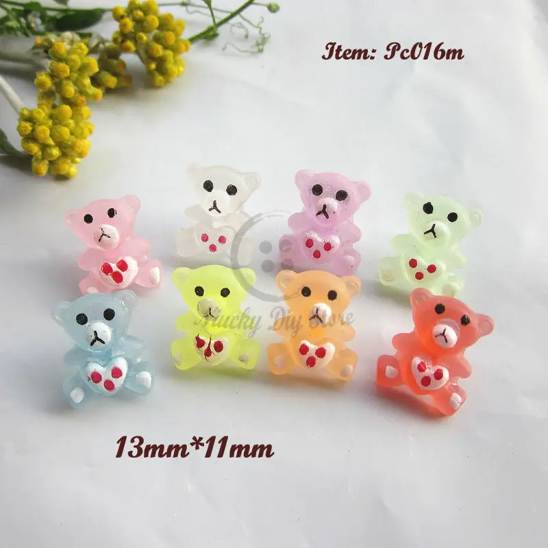 120 шт./лот смешанные мини пуговицы в форме сердца медведя детские для