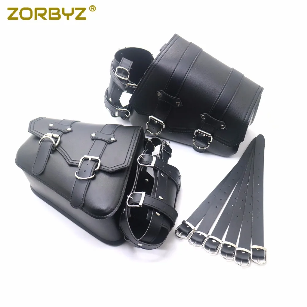Черные мотоциклетные сумки ZORBYZ из искусственной кожи седельная Боковая Сумка с