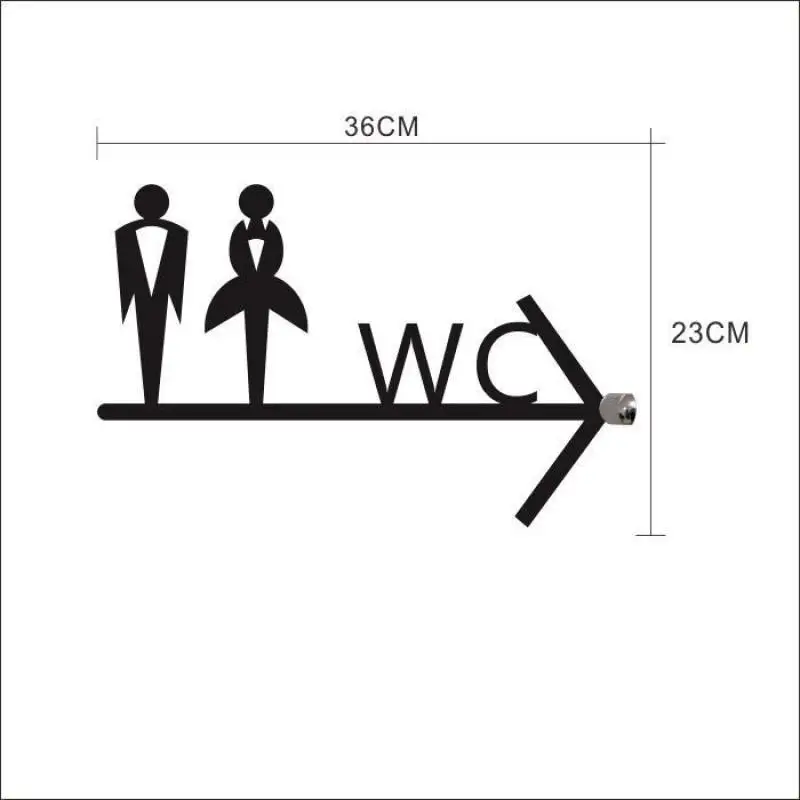 Индивидуальные мужские и женские знак на дверь ванной комнаты WC буквы настенное крепление креативная подвесная вывеска двухсторонняя направляющая панель для унитаза - Цвет: A
