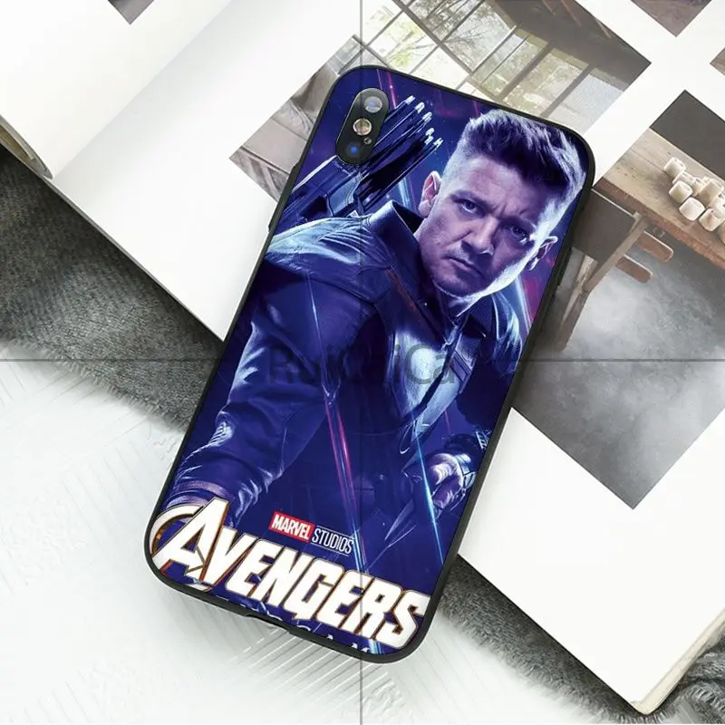 Смарт-чехол Ruicaica Marvel Avengers Hawkeye с черным корпусом для iPhone 8 7 6 6S Plus 5 5S SE XR X XS MAX |