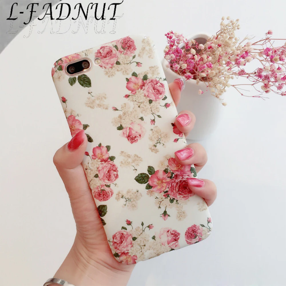 L-FADNUT прекрасная роза чехол для iPhone X Xr Xs Max Стильный Матовый Бампер 7 8 6 6S 5 5S SE