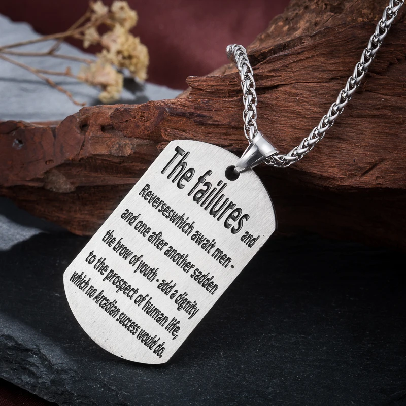 Wawfrok в failur из нержавеющей стали Ожерелья для мужчин Для fashion dog tag Подвески женщин