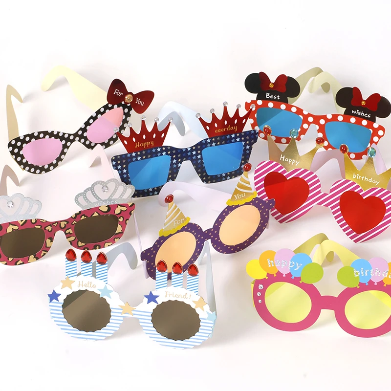 ENO поздравительные украшения для дня рождения забавные Бумажные очки детская