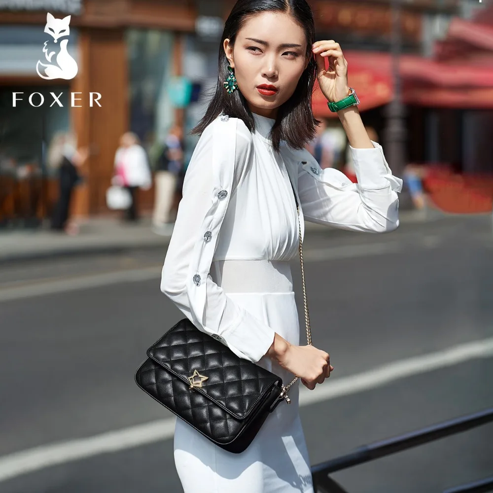 FOXER Брендовая женская кожаная сумка на плечо Горячая Продажа Повседневная через