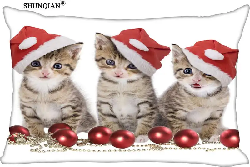 

Чехол с рисунком животных с надписью "merry christmas", размер 45x35 см (одна сторона), наволочка из полиэстера и хлопка на молнии на заказ