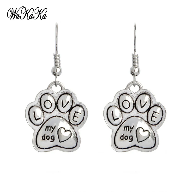 Милые серьги в виде собачьей кошачьей лапы крошечный медведь принт животных