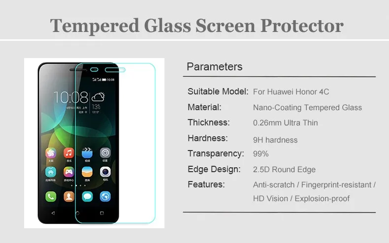 Защитное стекло для huawei Honor 4C закаленное телефона пленка | Мобильные телефоны и