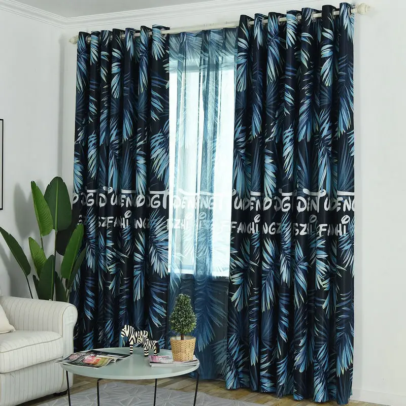 

Modern Nordic Tropical Blackout Curtains for Living Room Bedroom Printed Rainforest Plant Cortinas Para Sala De Estar Rideaux