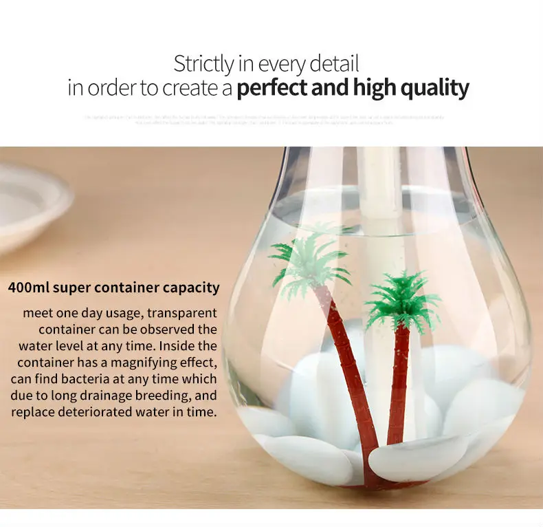 Светодиодный ультразвуковой увлажнитель с ночной подсветкой и цветной лампой |