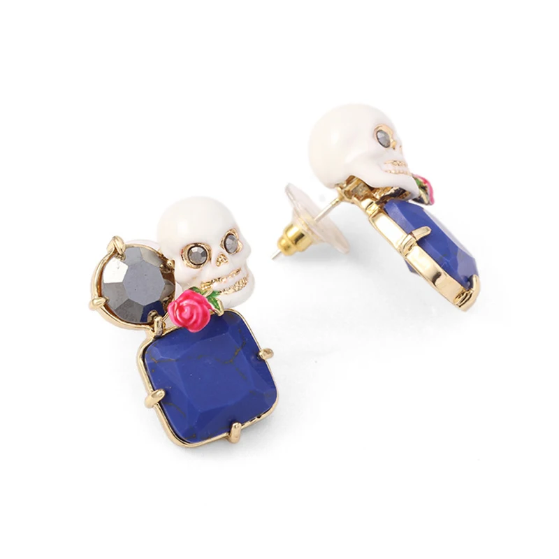 Stud Earring MISHA, ювелирные наборы для женщин, качество, ручная работа, эмалированная глазурь, ювелирное изделие, дизайн скелета, ожерелье, кольца, серьги для дам, подарок L755 - Окраска металла: Stud Earring