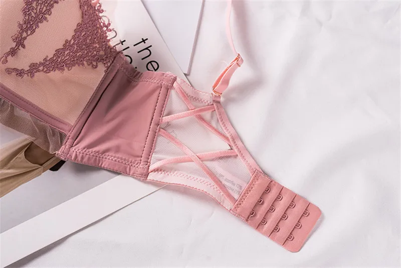 Sexy Lace Bra Briefs Set For Women Push Up Lingerie Bralette Seamless Panties Wire free Brassiere Underwear