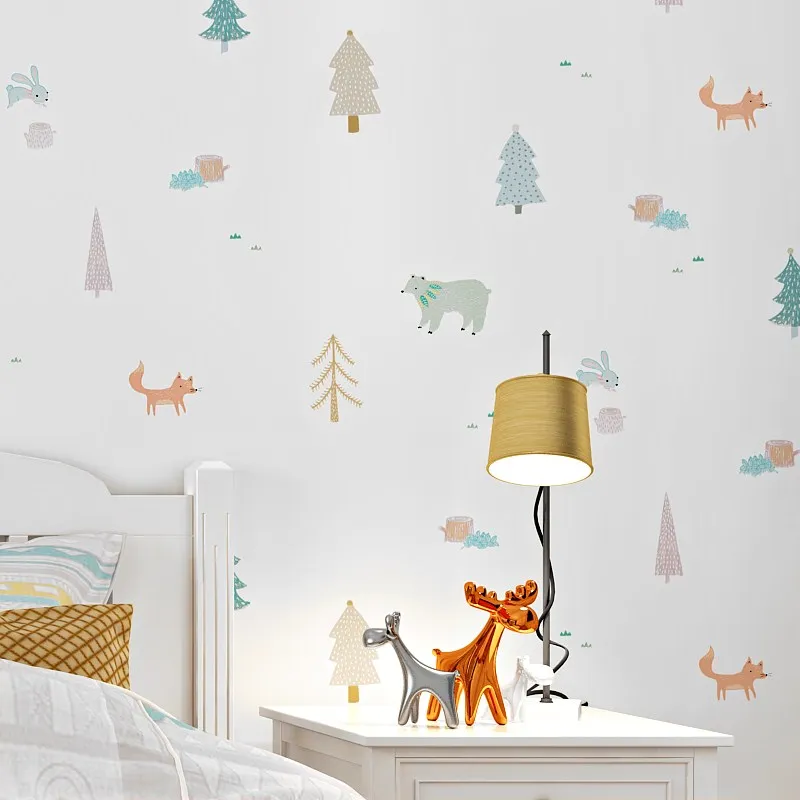 Мультфильм Дерево животных дети комнатные обои декоративные рулон для детской комнаты современный стиль мальчик спальня ПВХ обои для стен