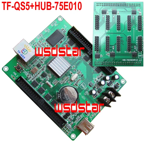 TF QS5 + HUB 75E010 1/32 Scan USB Lan порт RGB светодиодный экран контроллер 320*128 полноцветная