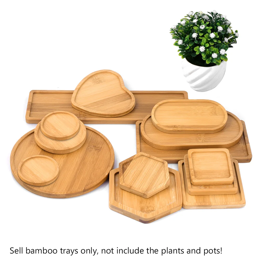 2 шт бамбуковый домашний мини-мир садовый декоративный горшок лотки миниатюрные фигурки цветочный горшок тарелка аксессуары и украшения «сделай сам»