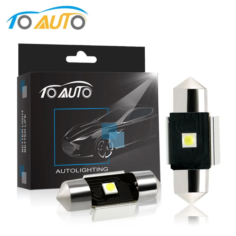 2 шт. светодиодный C5W 31 мм 36 39 41 Canbus лампы без ошибок для автомобиля Festoon Dome номерные