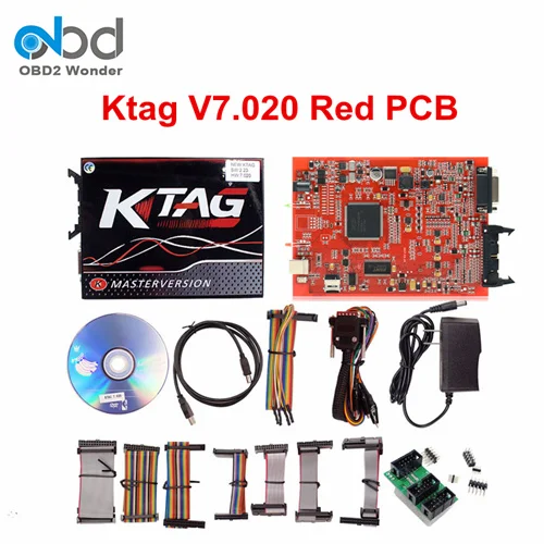 ЕС красный Ktag K TAG V7.020 KESS V2 V5.017 SW V2.25 V2.47 мастер ECU чип Тюнинг инструмент KESS 5,017 Красный Онлайн неограниченное количество жетонов - Цвет: Ktag Red 4 Led Light