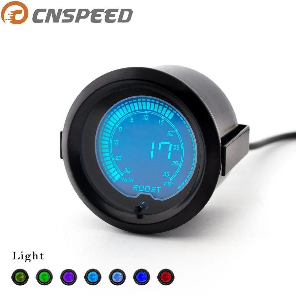 CNSPEED 2 &quot52 мм автомобиль EVO Auto Boost турбо датчик 30 ~ 35PSI ЖК дисплей 7 цветов давления