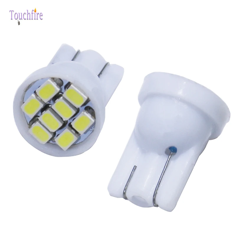 100 шт. светодиодный T10 W5W 1206smd 8SMD светодиодный авто лампы 194 168 192 на танкетке белые Подсветка регистрационного номера DC12V хвост шторка для боковых окон автомобиля лампы