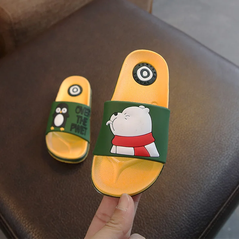 Baby Kids Girls Boys Slippers Toddler Water Children Flip Flops Barefoot Child Cartoon Shoes Swimming Summer for Kids Baby - Цвет: Зеленый