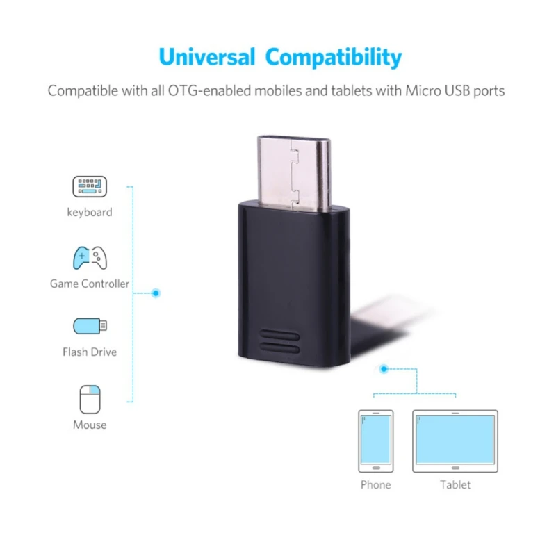 EDAL Micro USB to Type-C USB3.1 OTG Adapter Connector for Samsung Galaxy S8 Plus Huawei V9 LeTV Phones | Электроника