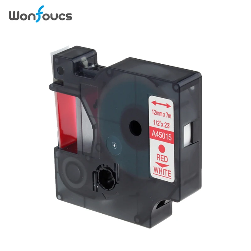1 шт. совместимый с DYMO D1 этикетка ленты 45015 S0720550 12 мм * 7 м красный на белом принтере