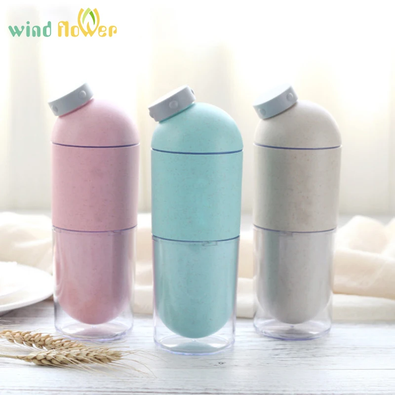 

Wind Flower Nature Straw Fiber Shape Of Capsule Plastic Wheat Stalk Water Bottle Environmental Protection For Student And Woman