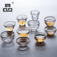 tangpin heat resistant transparents glass teacup for tea glass tea cup kung fu cup